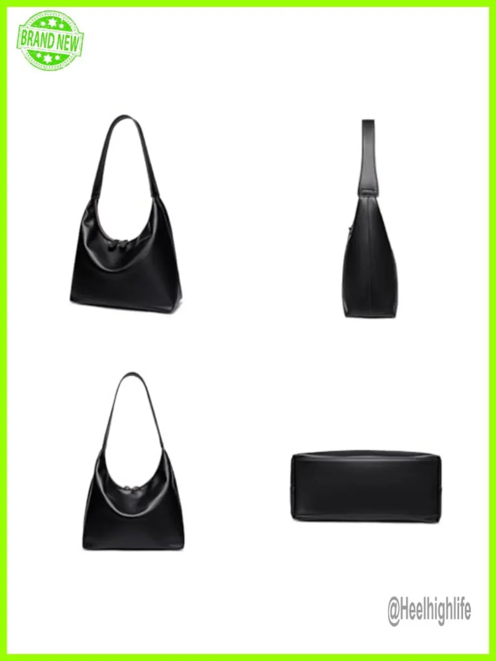 Faux Leather Hobo Shoulder Bag Double Zipper Tote Handbag